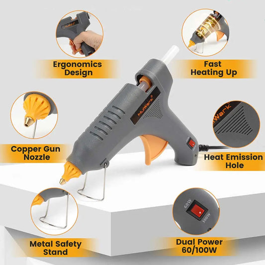 Full Size Dual Power Hot Glue Gun Kit with 30 Glue Stick