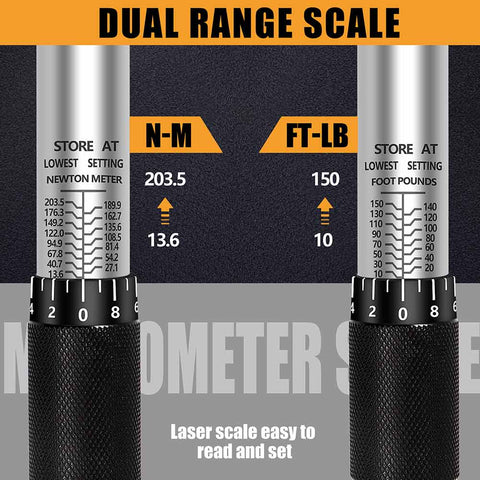 3PC 1/2" Drive Torque Wrench Set