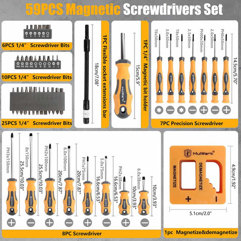 59PCS Magnetic Screwdrivers Set