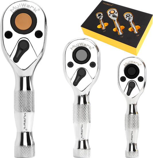 Stubby Ratchet Set 3PCS ( 1/4", 3/8", 1/2")