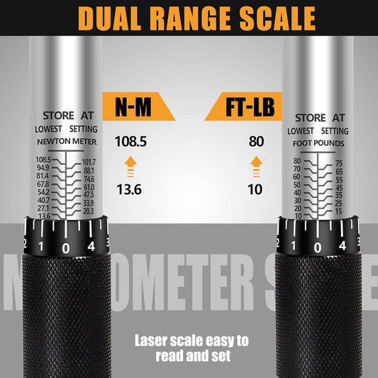 3/8-Inch Drive Torque Wrench Set (10-80 ft.-lb. / 13.6-108.5 Nm)