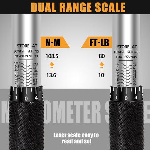 3/8-Inch Drive Torque Wrench Set (10-80 ft.-lb. / 13.6-108.5 Nm)