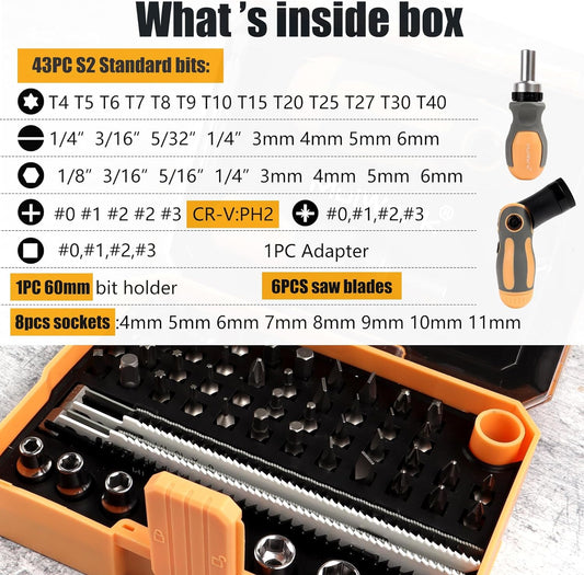 61pcs Screwdriver and Jab Saw Set