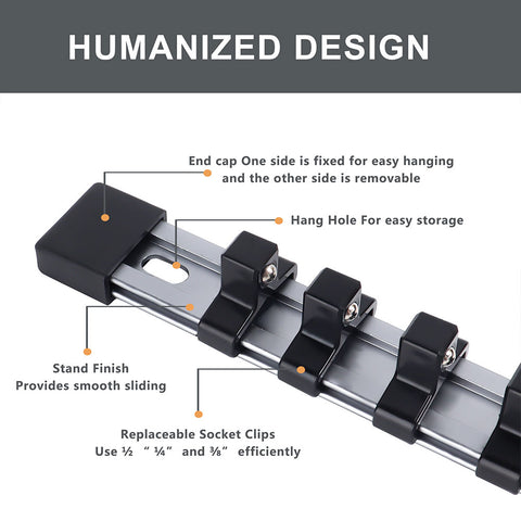 Aluminium Socket Organizer Grey