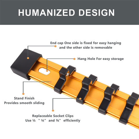 Aluminium Socket Organizer Orange