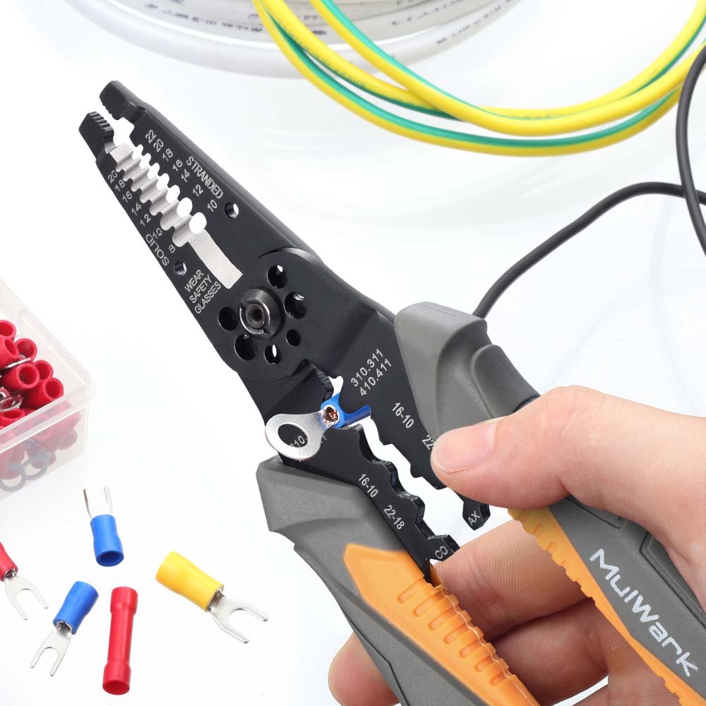 Precision Wire Stripper Wire Cutters Electrical Wire Cutting Stripping Tool  Spring-loaded Wire Stripper For Solid And Stranded Wires 10-22 Awg Ergonom