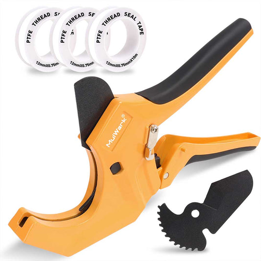 Heavy-Duty PVC Pipe Cutter with Teflon Tape, Cuts up to 1-1/2