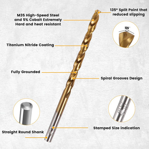 M35 15 Piece Cobalt Drill Bit Set